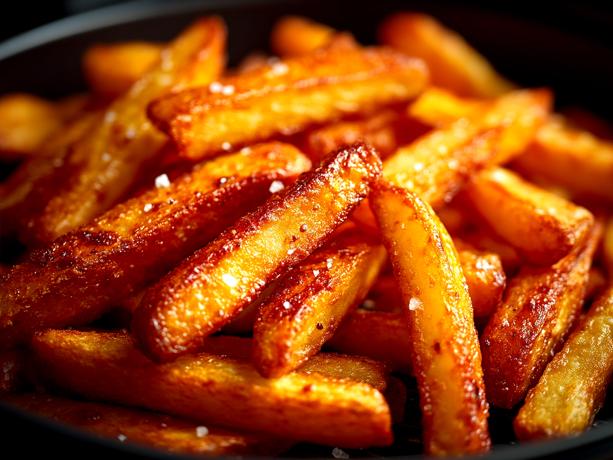 Serving of crispy golden Air Fryer Fries paired with a main dish