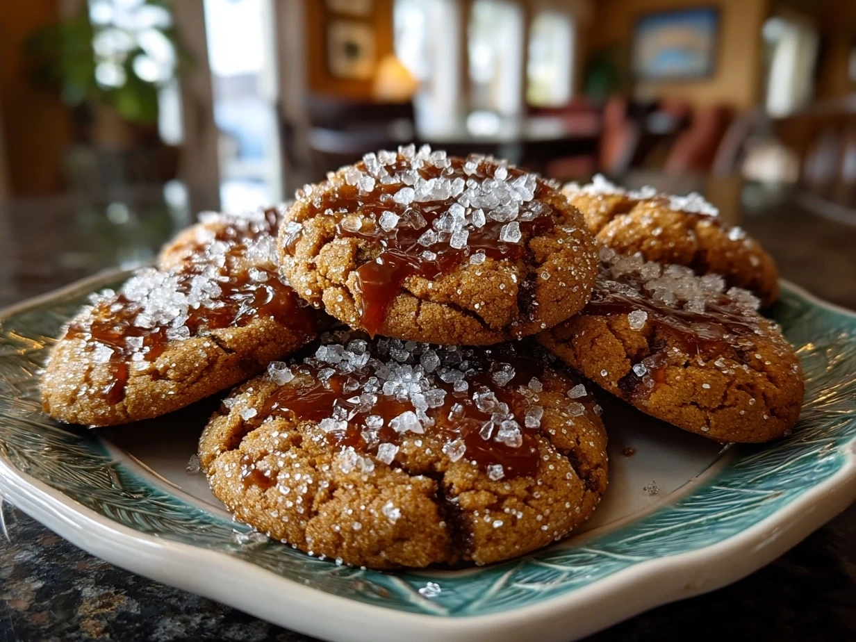 Freshly baked Apple Cider Cookies on rustic board with chopped nuts and apple slices