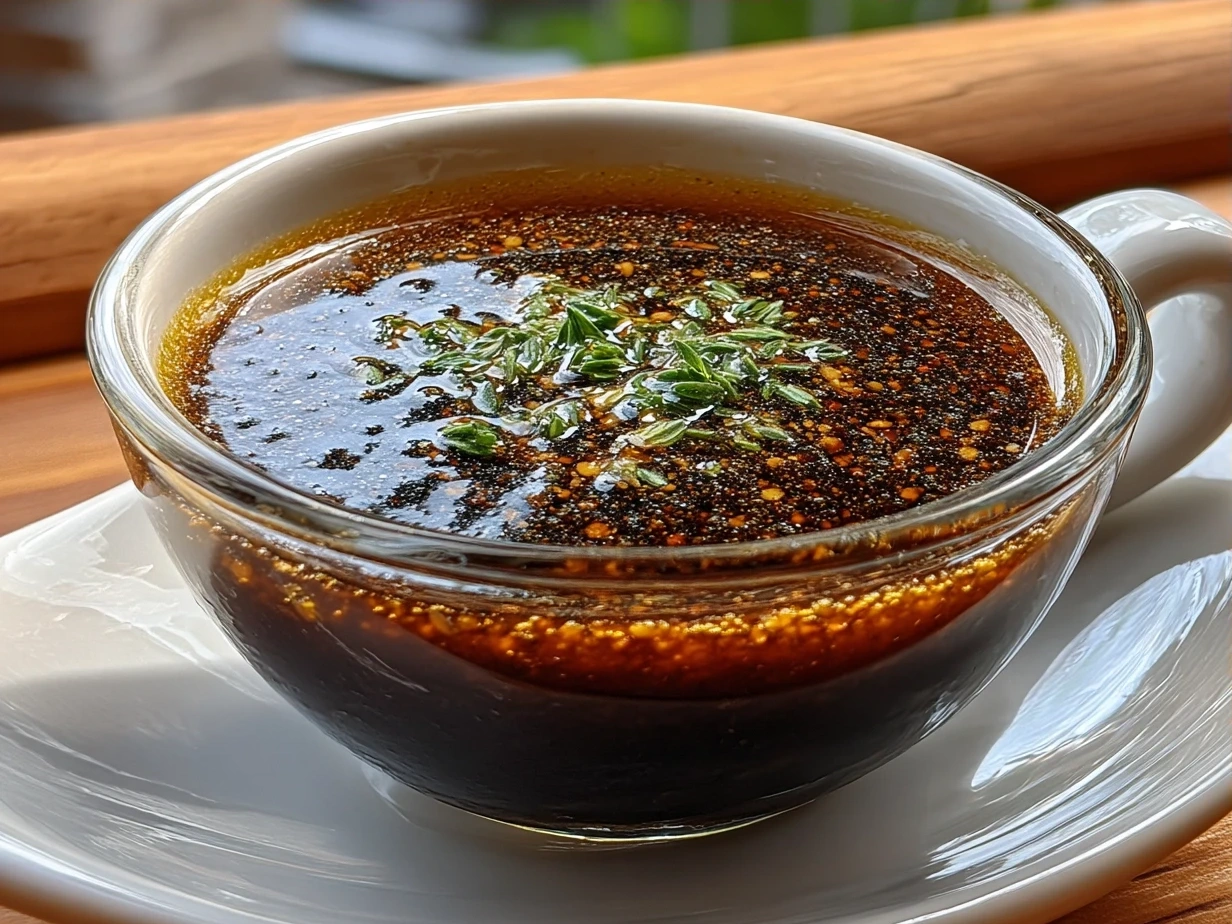 A bottle of homemade balsamic vinaigrette dressing ready to be enjoyed on a fresh salad