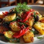 Beautiful Ciambotta on white plate