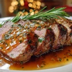 Beautiful Maple Dijon Glazed Beef Tenderloin Presentation
