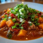 Bowl of Comforting Butternut Squash and Turkey Chili