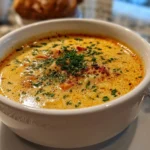Bowl of Homemade Mac and Cheese Soup