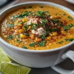 Bowl of Mexican Street Corn Soup with Toppings