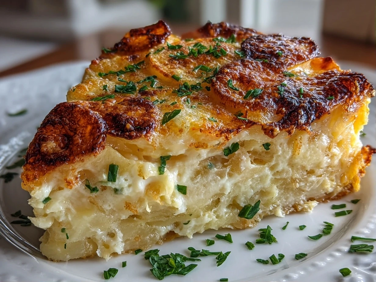 Close-up delicious scalloped potatoes
