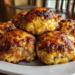 Close-up of Cream Cheese Sausage Balls