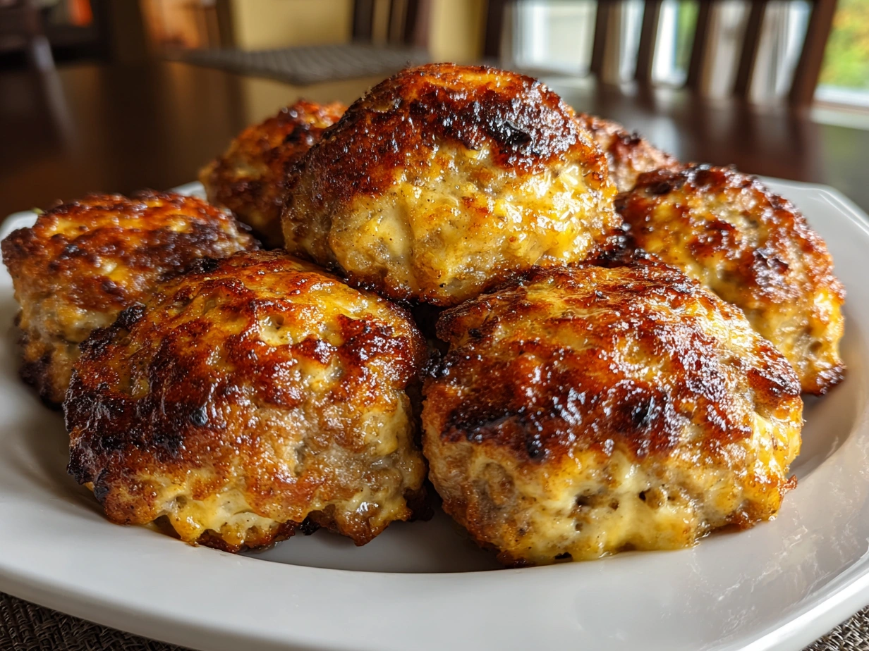 Close-up of Cream Cheese Sausage Balls