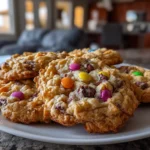 Close-up of delicious homemade Flourless Monster Cookies
