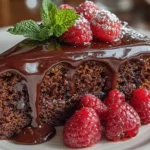 Close-up of homemade Chocolate Raspberry Cake