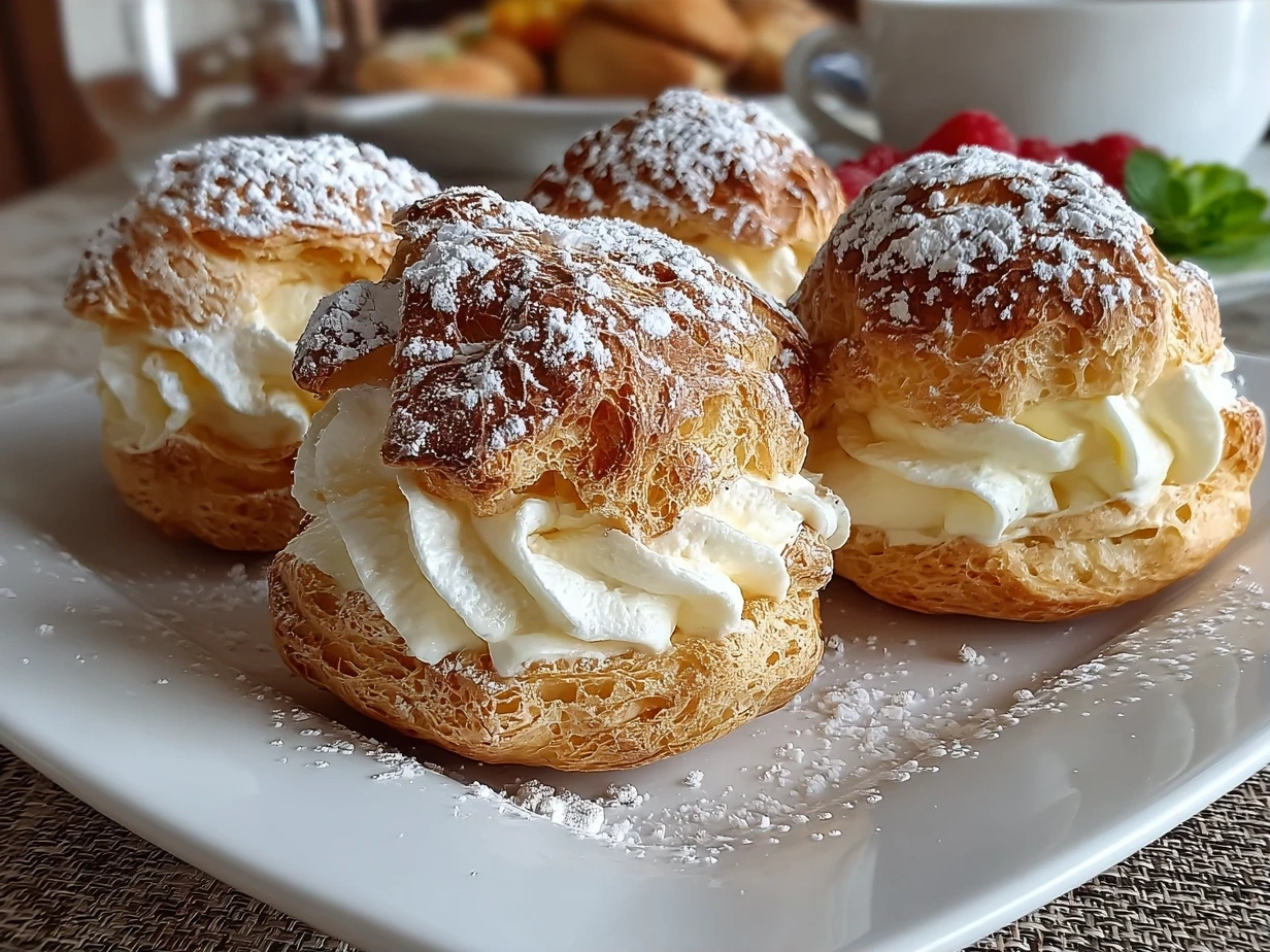Close-up of Homemade Cream Puffs