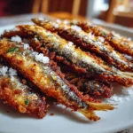 Close-up of homemade fried sardines