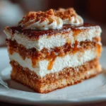 Close-up of Italian Love Cake on white plate
