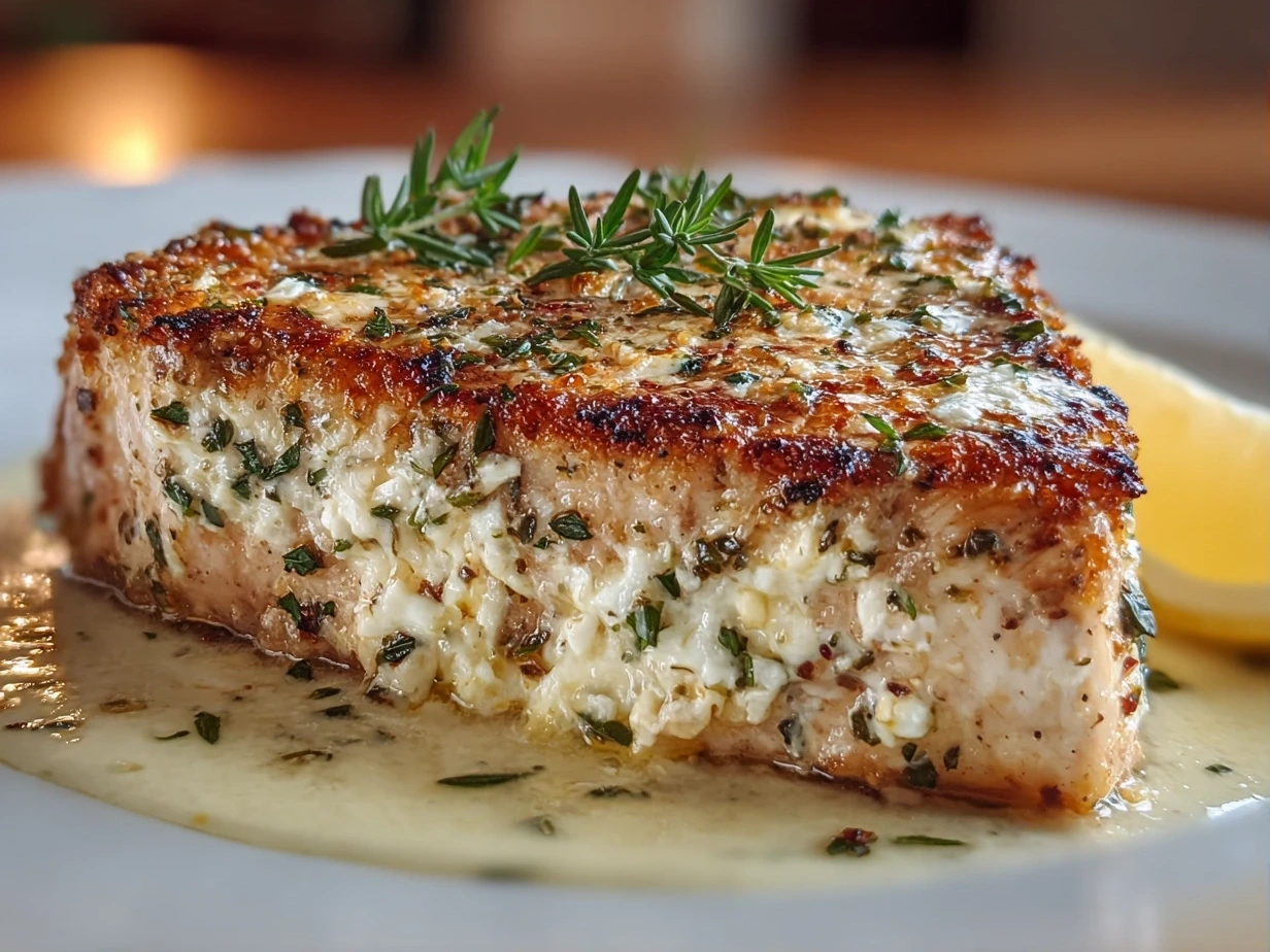 Close-up Slight Angle of Homemade Baked Swordfish on White Plate