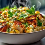 Colorful Mexican Street Corn Chicken Salad bursting with fresh ingredients