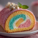 Delicious Cotton Candy Swiss Cake Roll