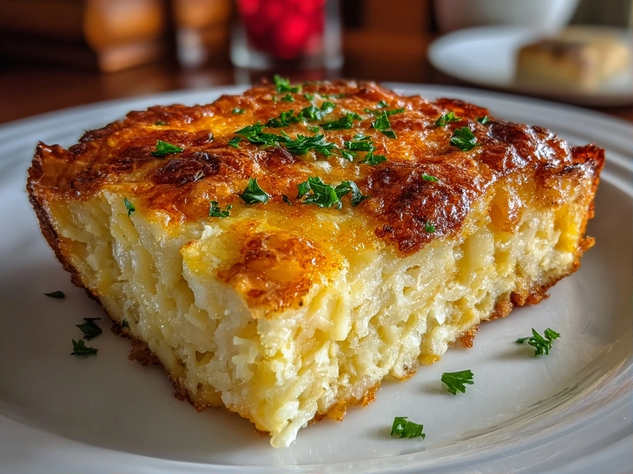 Delicious Hashbrown Breakfast Casserole plated