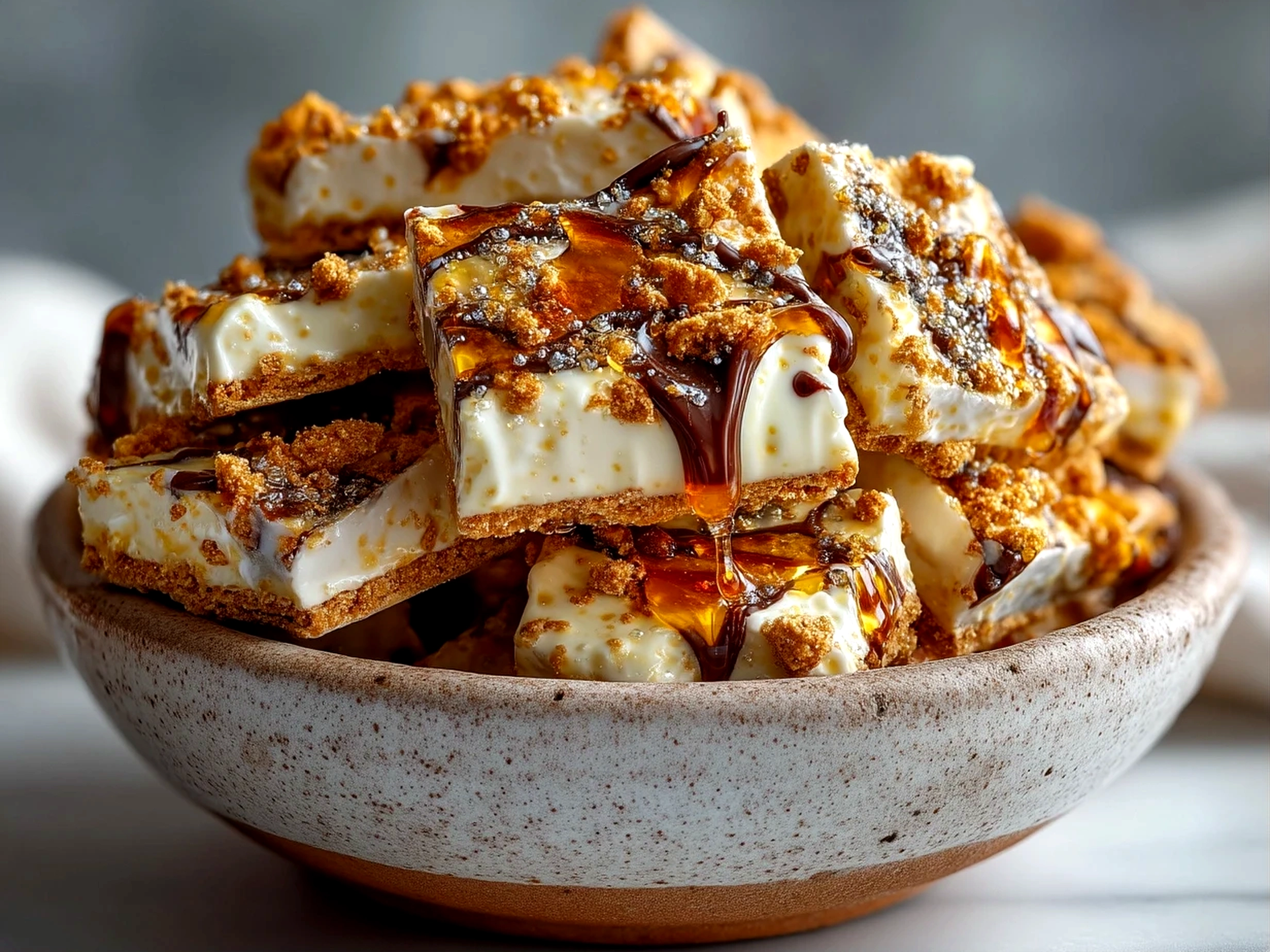 Delicious homemade Smores Bark close-up