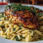Delicious Mediterranean Chicken and Orzo Plated