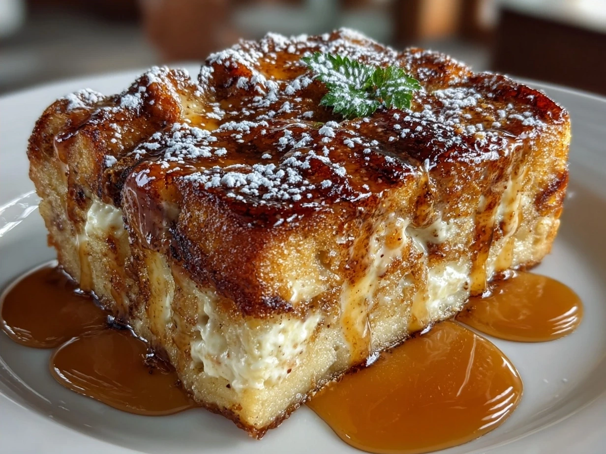 Final French Toast Casserole served and ready to enjoy, golden and comforting