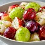 Fresh Cinnamon Apple Grape Salad Close-Up