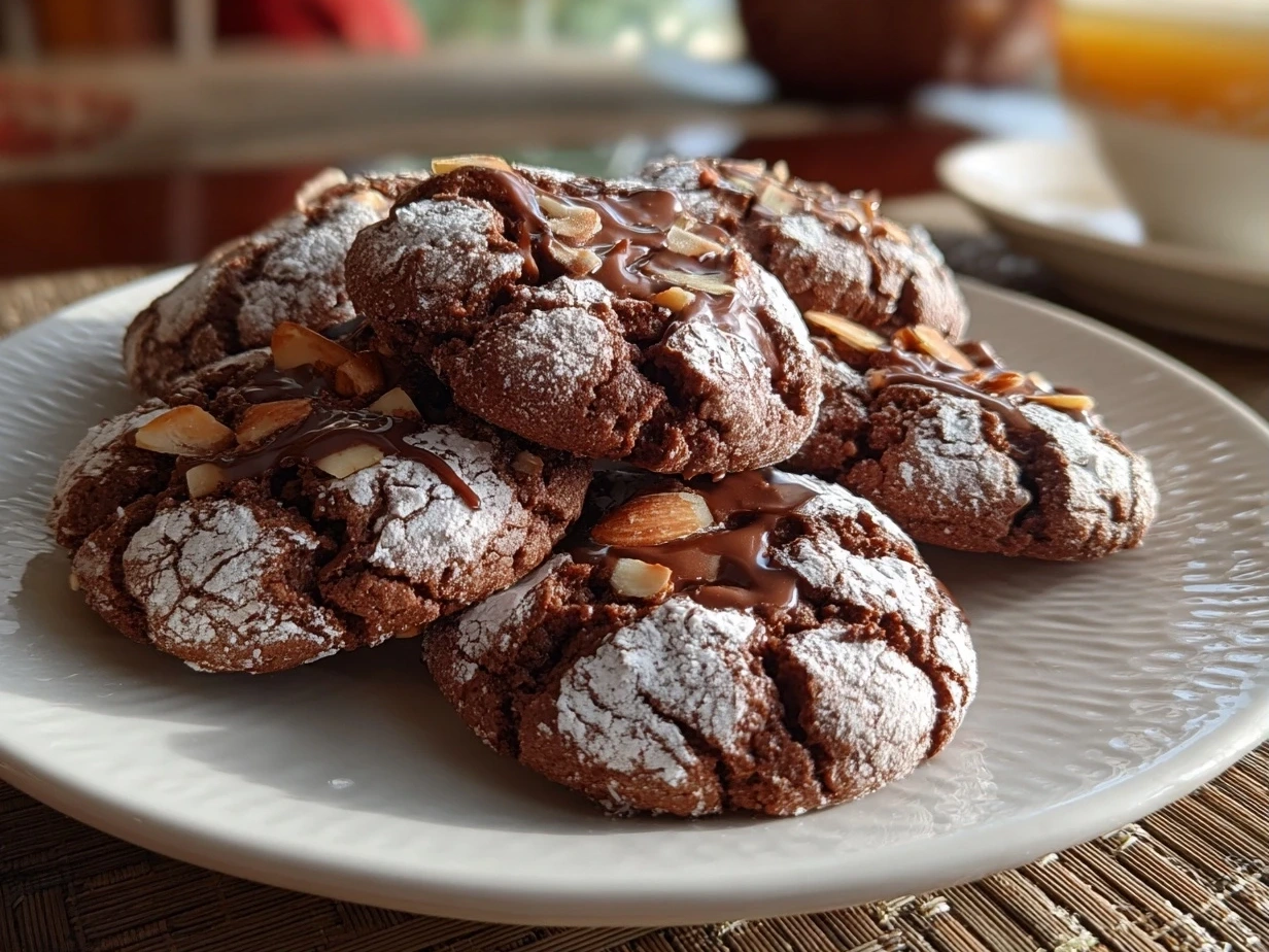 Homemade Chocolate Blossom Cookies Close-up