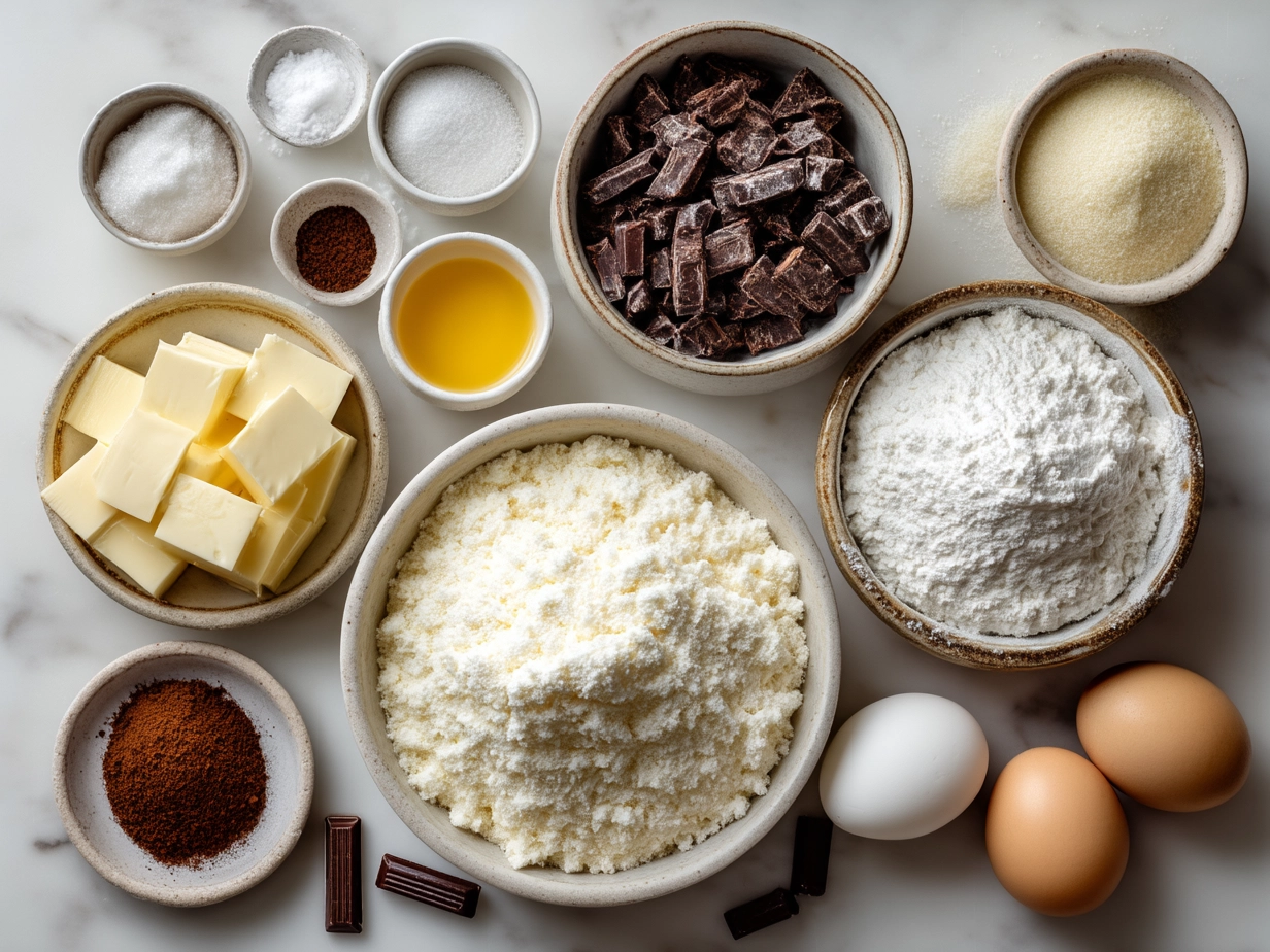 Ingredients laid out for Woolworth Cheesecake