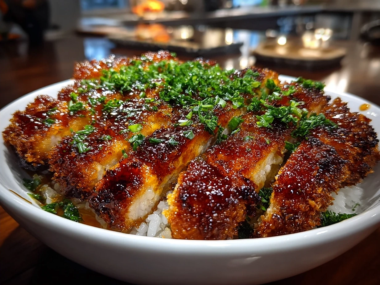 Serving suggestion for Japanese Katsu Bowls recipe