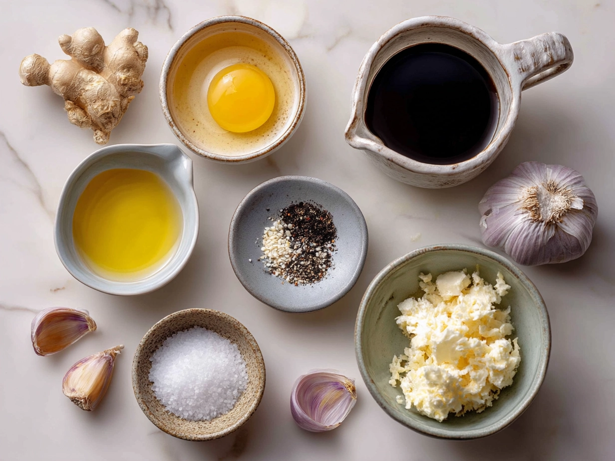 Ingredients for Japanese Onion Soup including onions, miso paste, vegetable broth and seasonings
