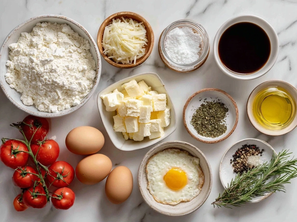 Ingredients for White Lasagna Soup Recipe including sausage, onion, garlic, broth, ricotta, cream, parmesan, basil, and lasagna noodles