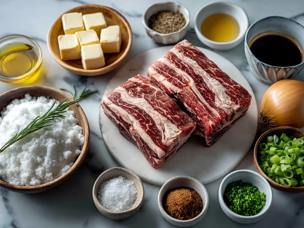 Ingredients for Apple Cider Braised Short Ribs with Rosemary Mashed Sweet Potatoes