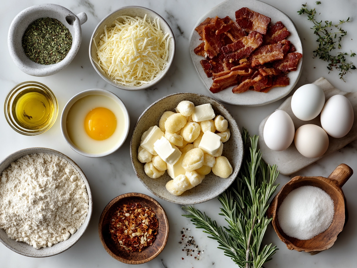 Ingredients for Bacon Cheddar Gnocchi Soup