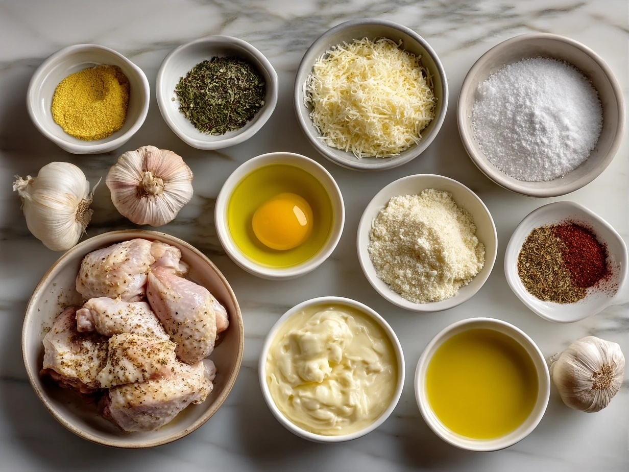 Ingredients for Baked Caesar Chicken with Creamy Parmesan Sauce