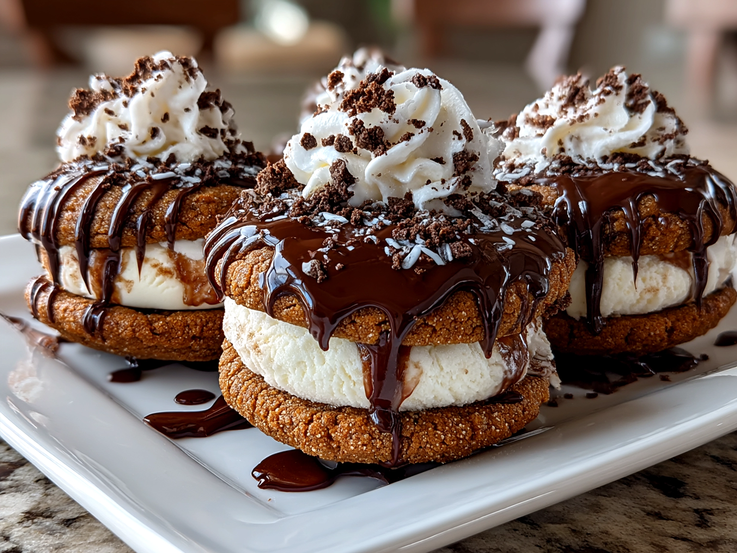 Basketball Ice Cream Cookie Sandwiches ready to serve