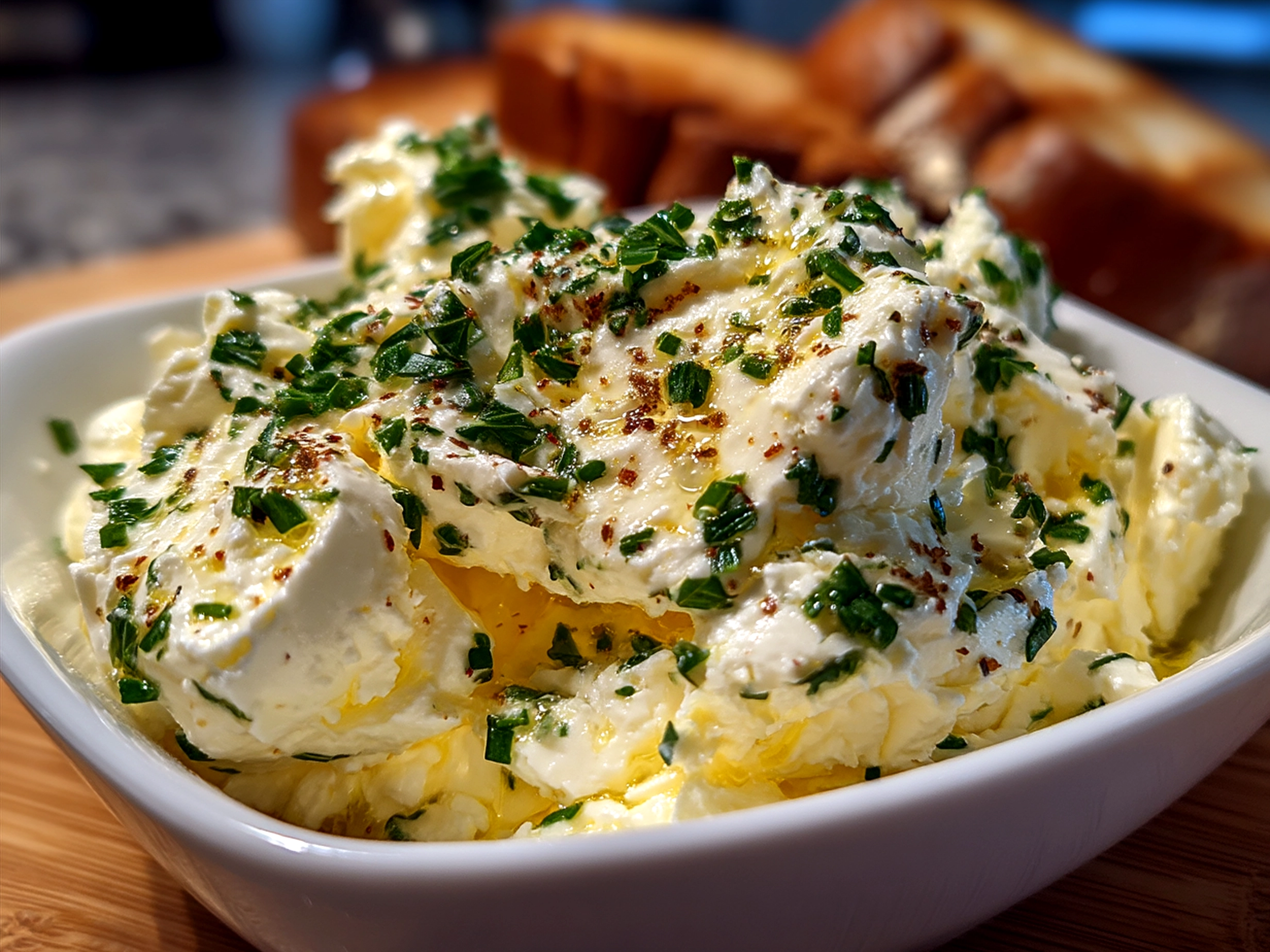 Boursin Cheese served with crackers and fresh herbs ready to enjoy