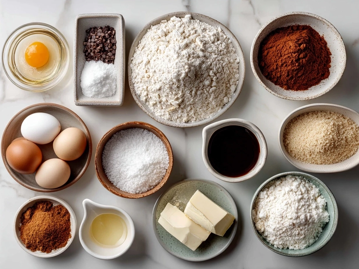 Ingredients for Breakfast Protein Biscuits including whole wheat flour, protein powder, baking powder, Greek yogurt, cheese, and fresh chives
