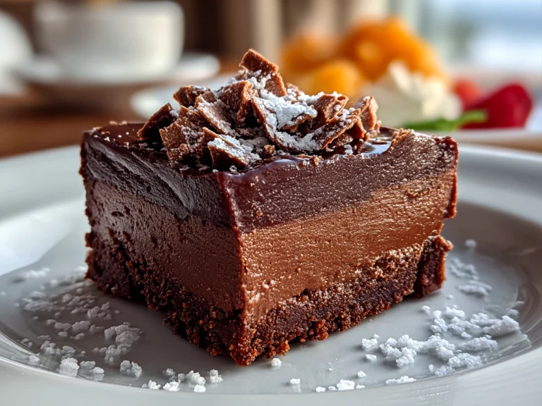 Freshly prepared no fail fudge on white plate