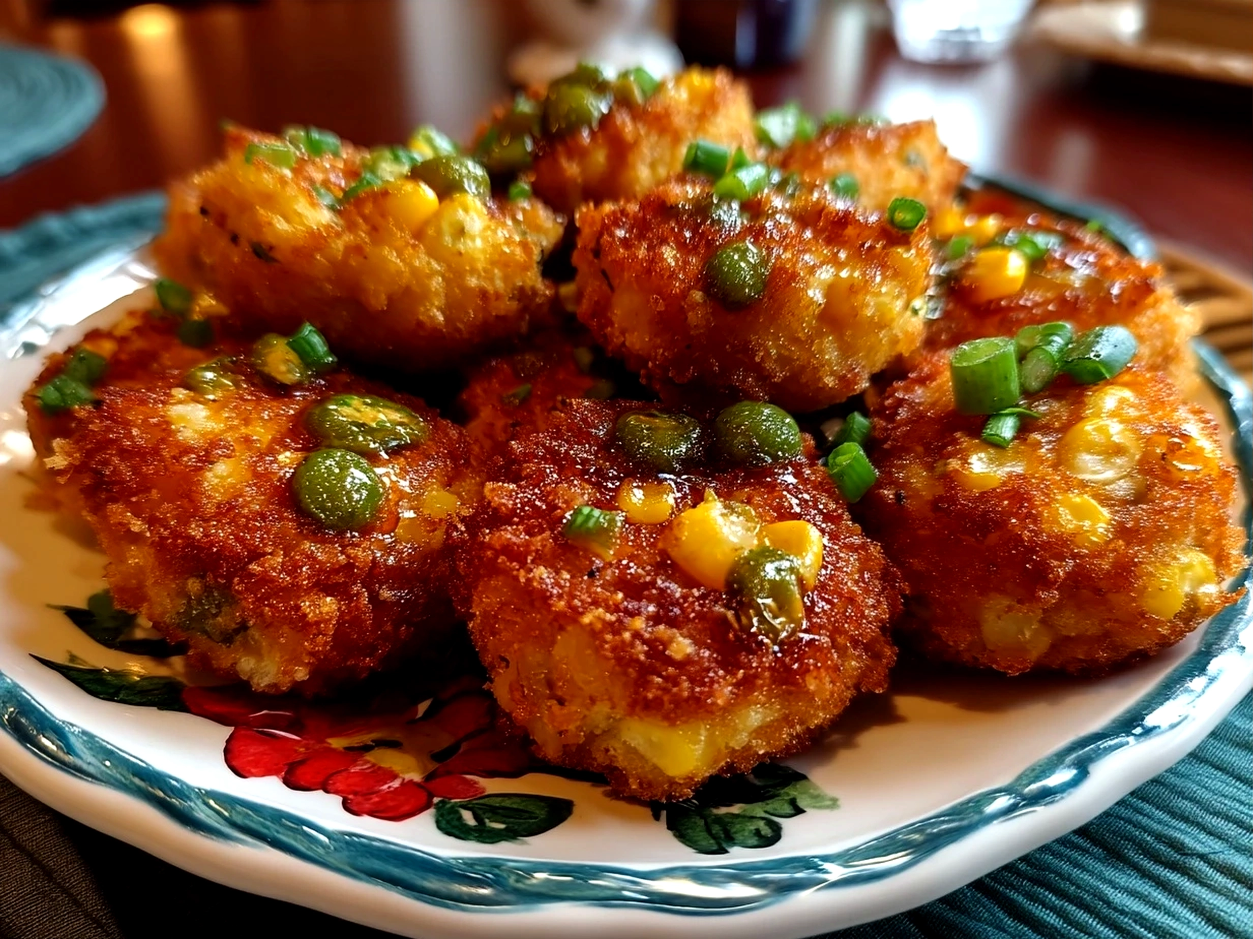 Serving plate of Jalapeno Corn Nuggets