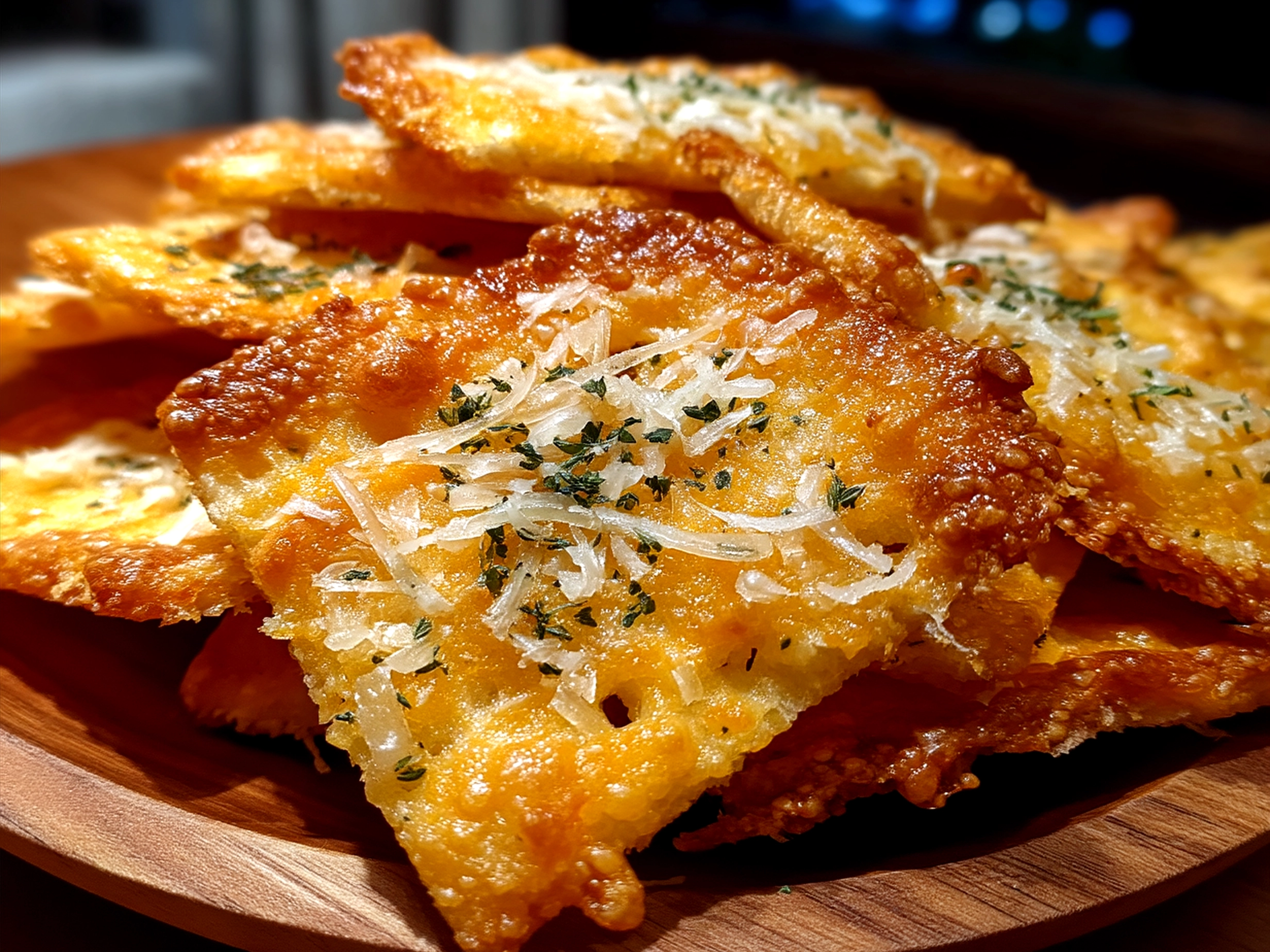 Serving sourdough cheese crackers with a bowl of tomato soup