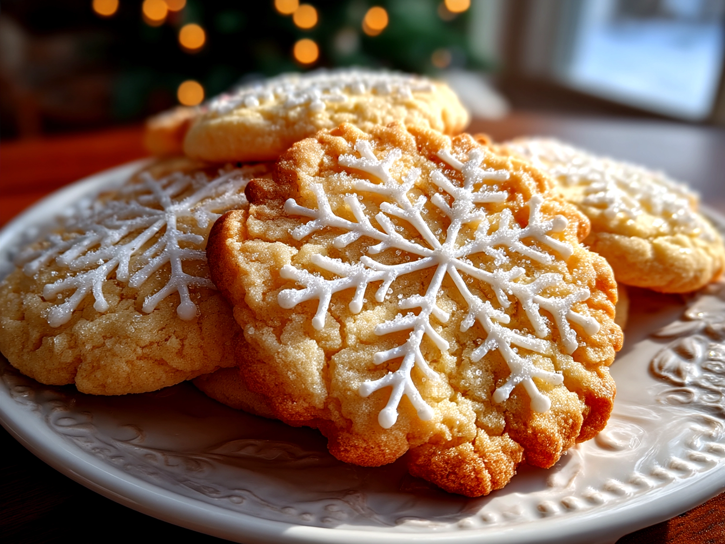 Platter of soft sugar cookies with sprinkles, ready to serve