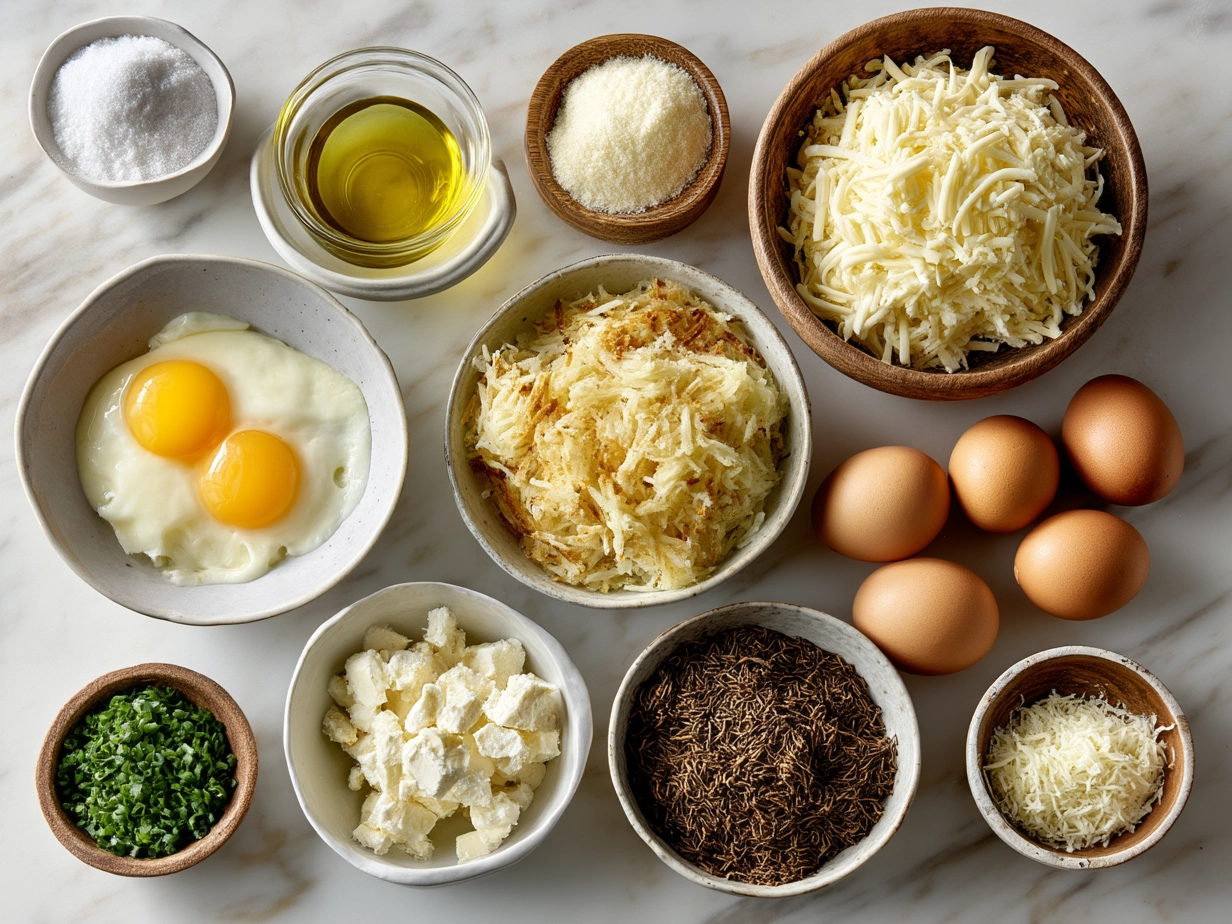 Ingredients for Cheesy Funeral Potatoes with Hashbrowns