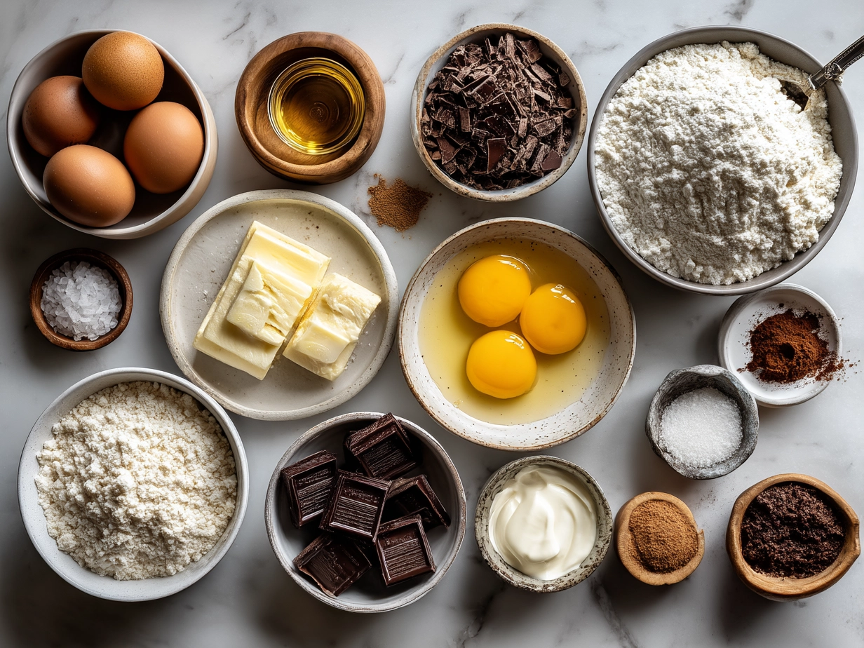 Ingredients for Chocolate Gnome Cheesecakes
