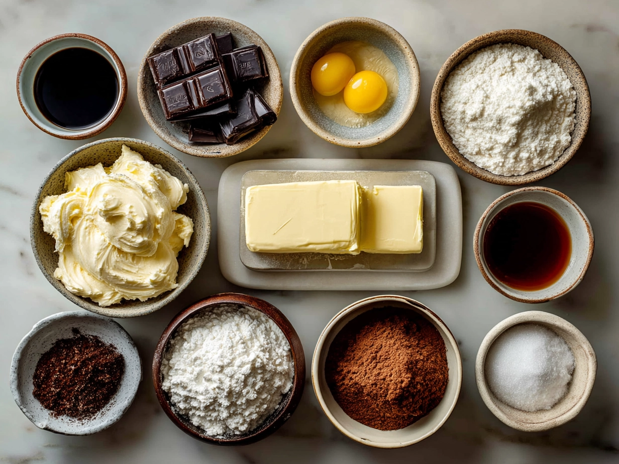 Ingredients for Guinness Chocolate Cake with Irish Buttercream