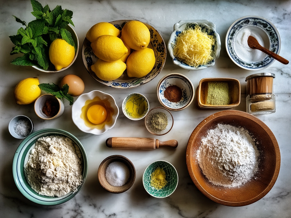 Ingredients for making Limoncello Cake