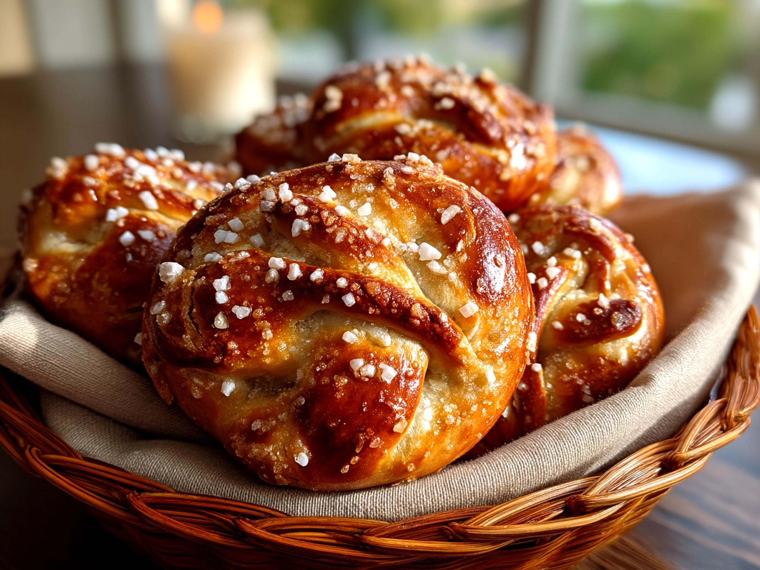 Close-up of finished comforting Basketball Pretzel Cookies on a plate