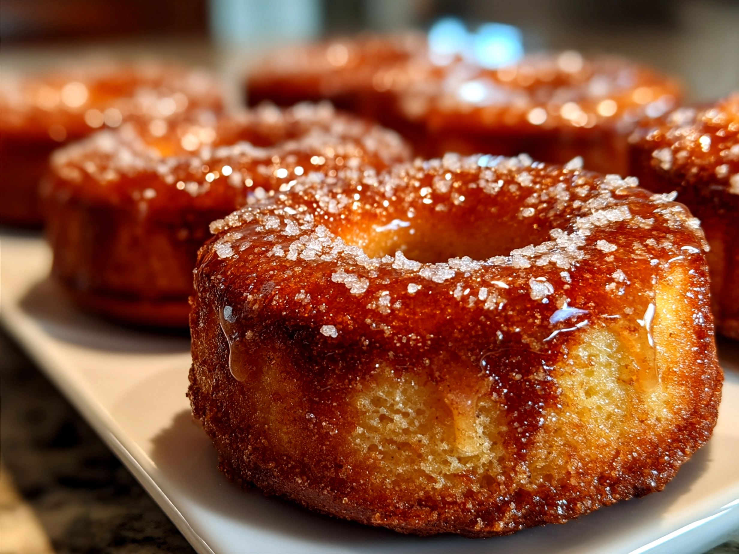Sourdough discard apple cider donuts bread sliced and ready to serve
