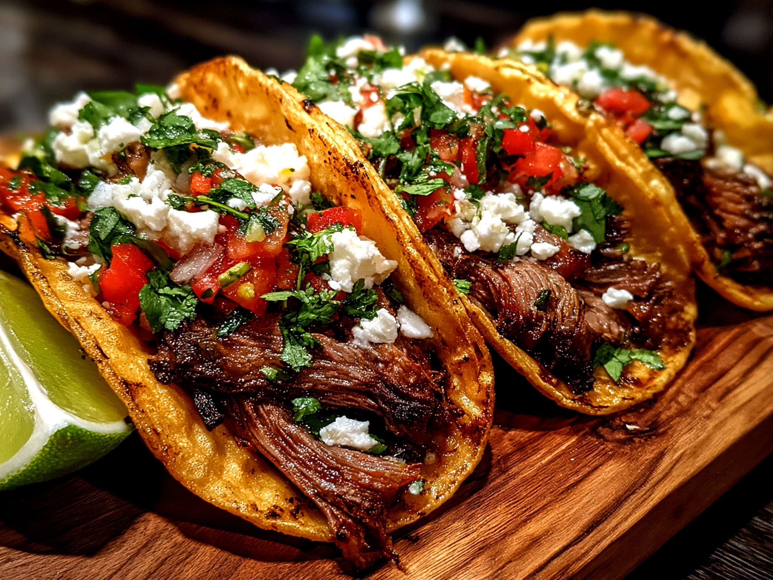 Serving Carne Asada Street Tacos on a platter with garnishes