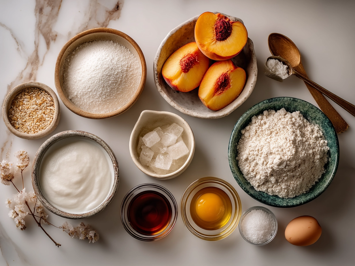 Ingredients for Grilled Peach Ice Cream Sundae