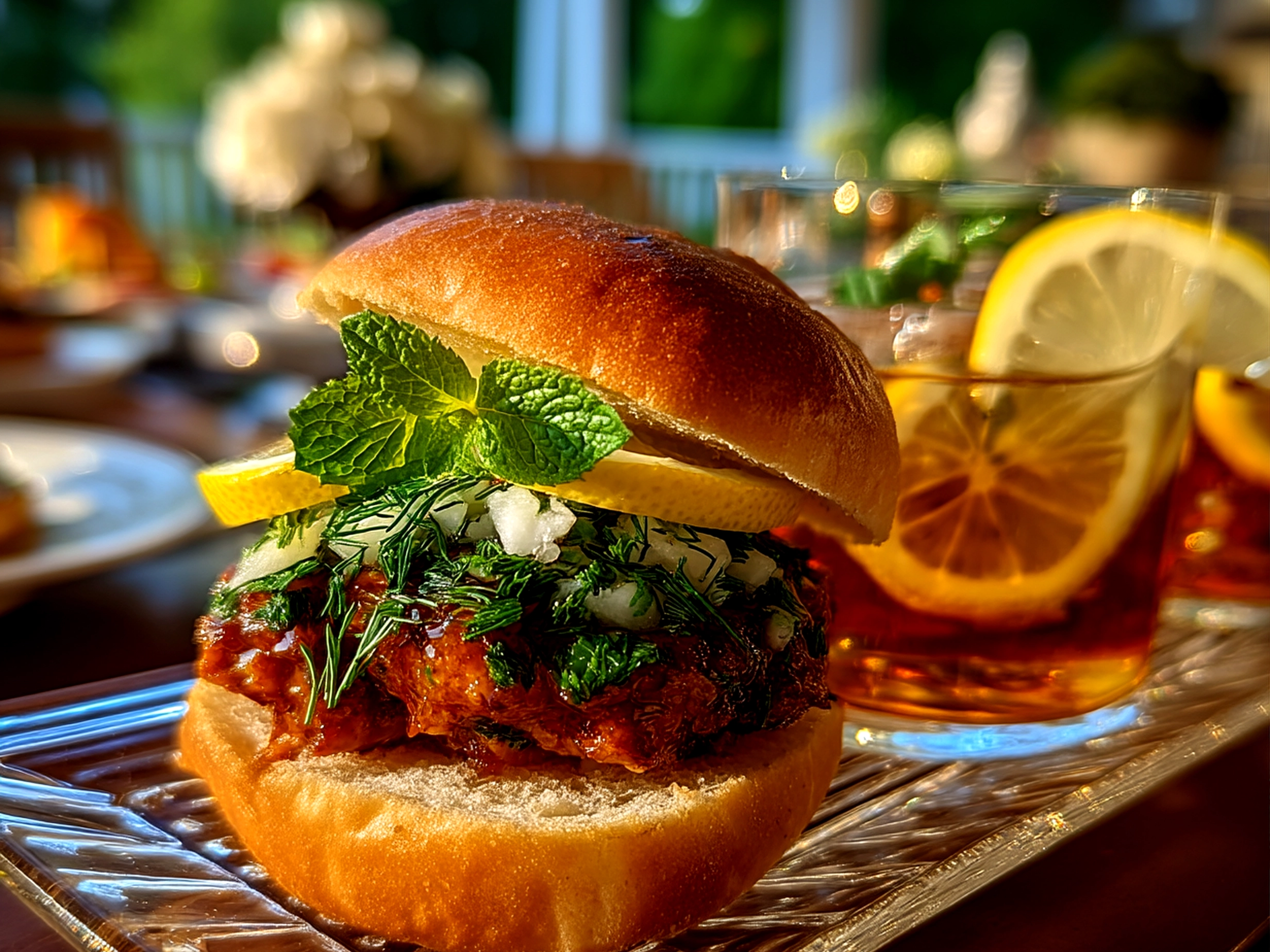 Festive Kentucky Derby party food served on a rustic Southern platter