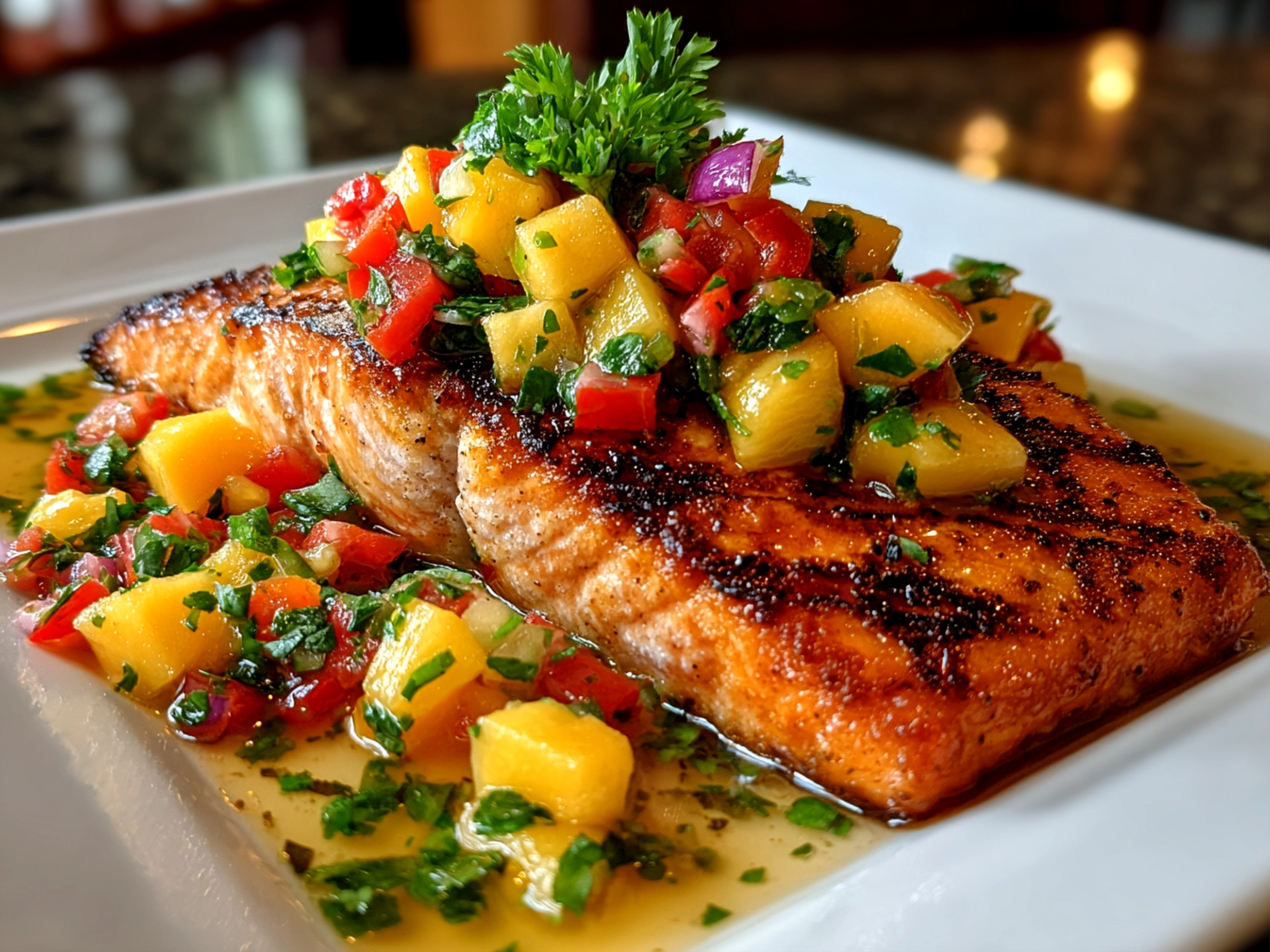 Mango Salsa Grilled Salmon