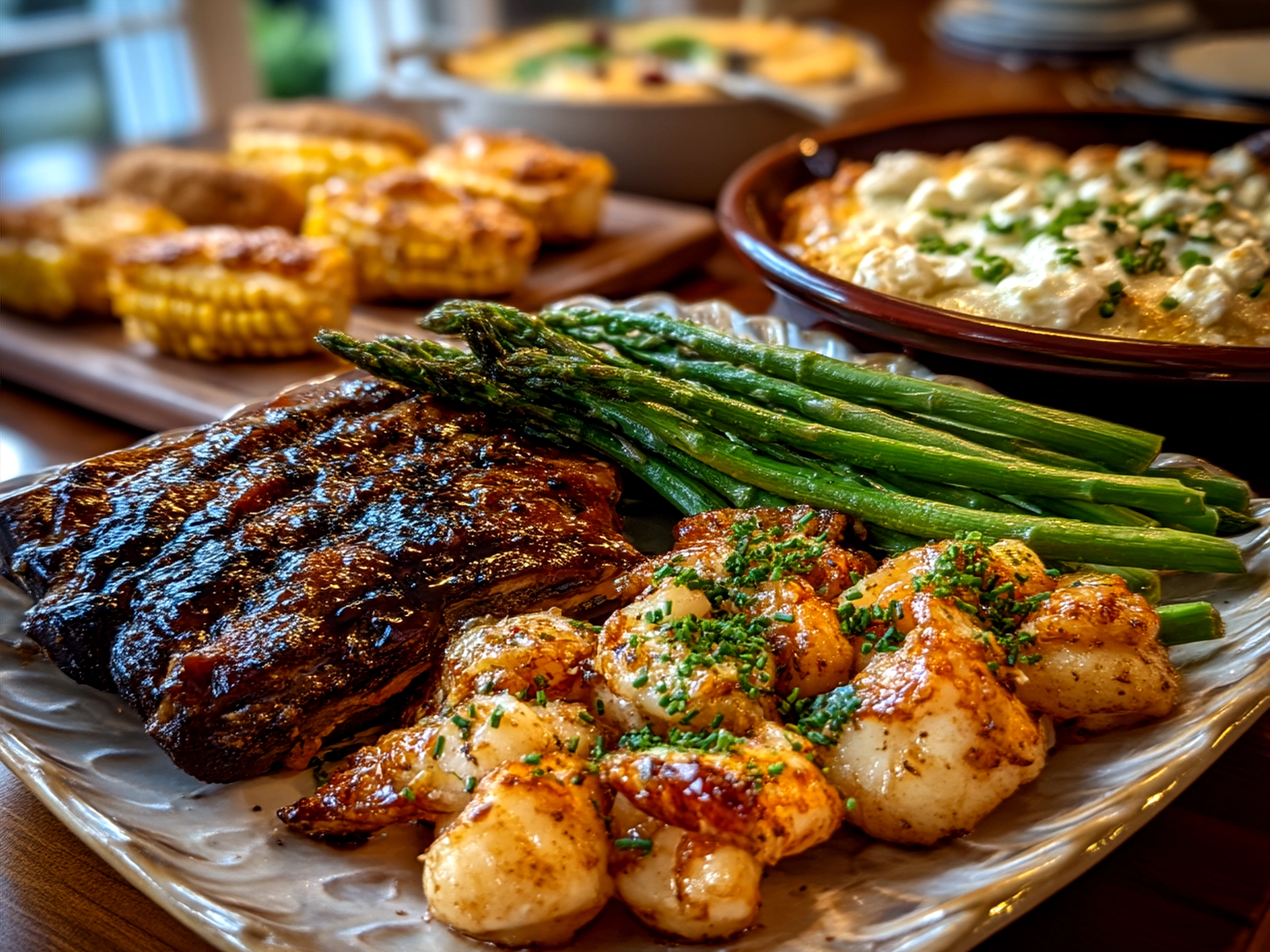 A vibrant Memorial Day feast plated and ready to serve outdoors